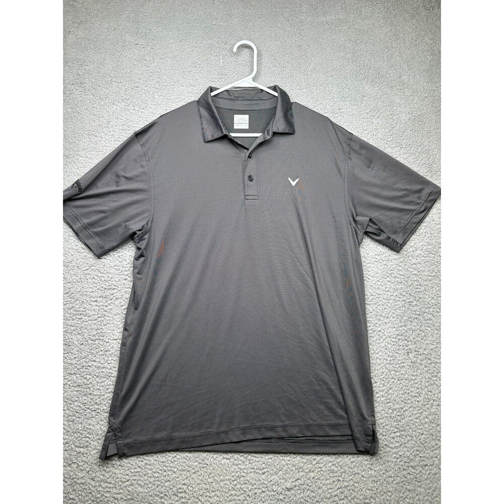 Callaway little stripe two tone polo black gray size large